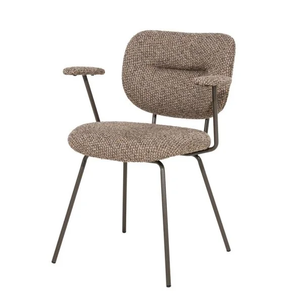 Eleonora / Eetkamerstoelen / Stoel Tibbe met arml – bruin Sava